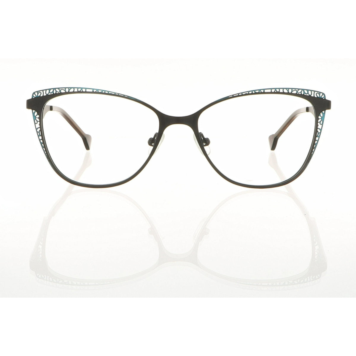 Lunenoir™ Lisa Loeb Eyeglasses Frames for Women, Electric 153, Chocolate Aqua, 51-17-135