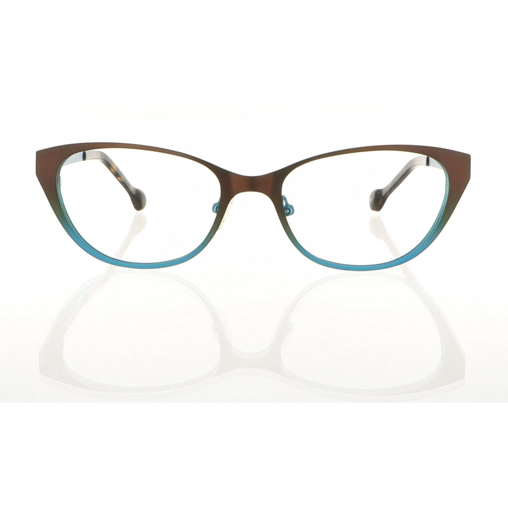 Lisa Loeb Eyeglasses Frames for Women, Electric 153, Chocolate Aqua, 51-17-135