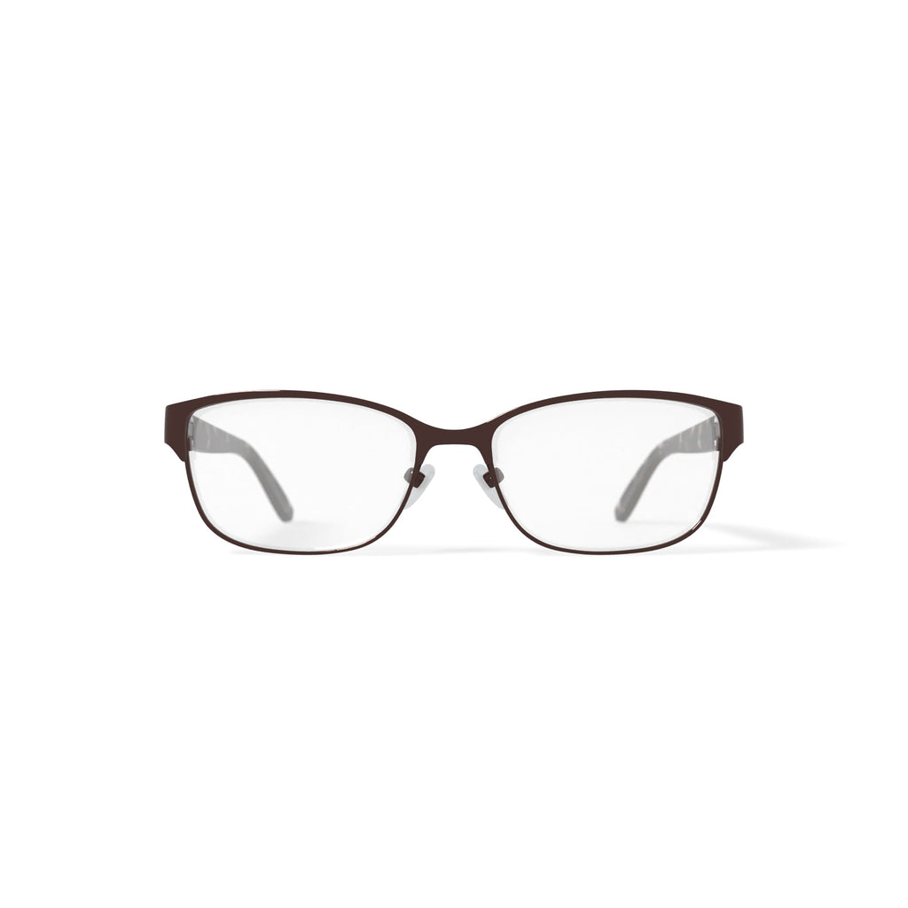 Women's WLO353 Browline Browline Prescription Eyeglasses with Case, Brown
