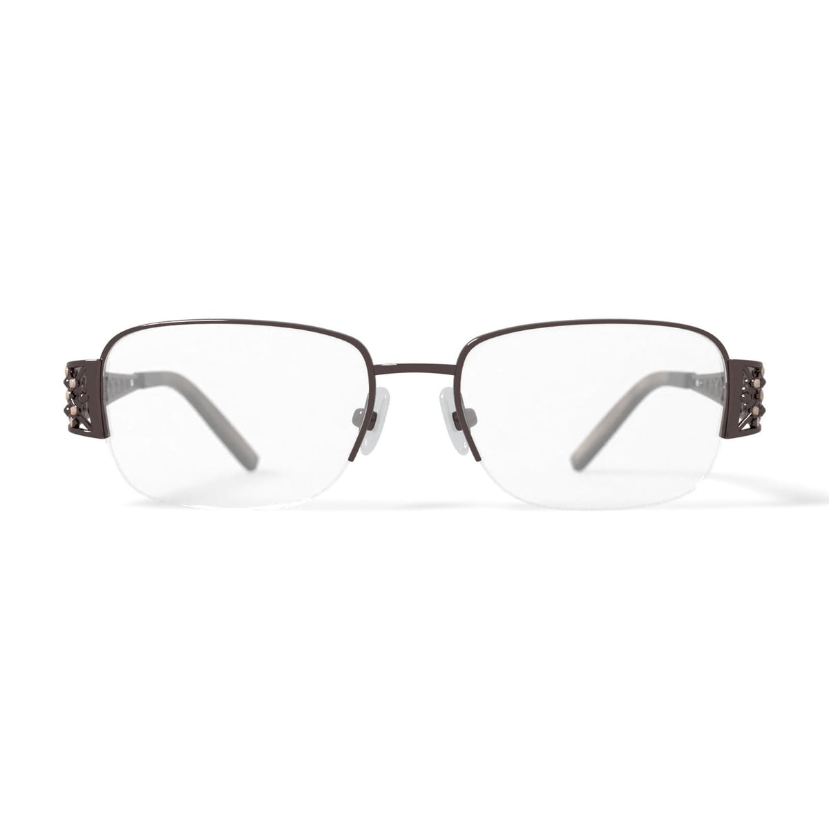 Women's WLO320 Square Square Prescription Eyeglasses with Case, Brown