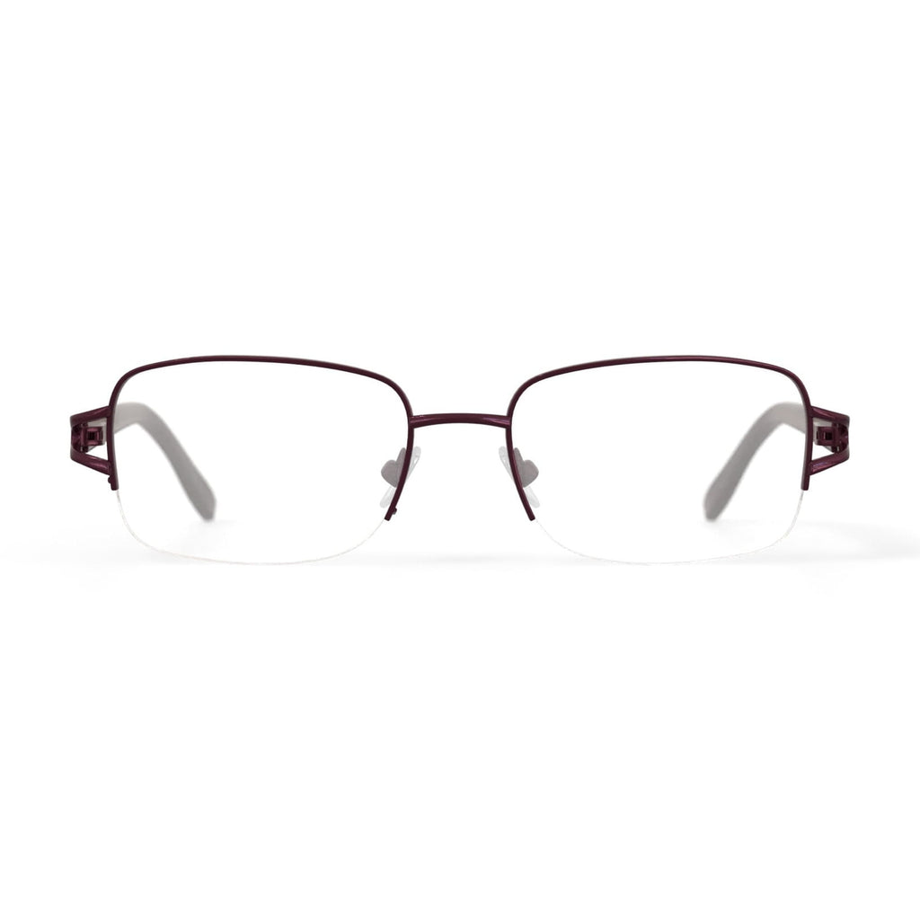 Women's WLO416 Rectangular Prescription Eyeglasses with Case, Plum