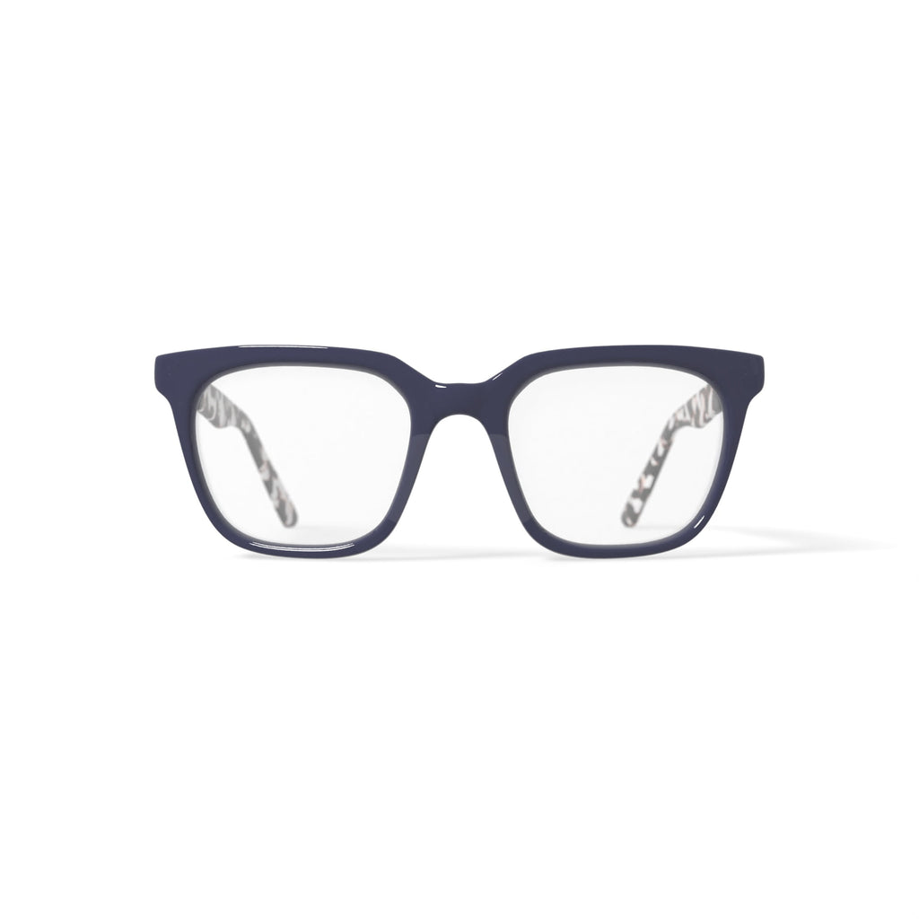 M America Women's Irving Square Prescription Eyeglasses with Case, Blue