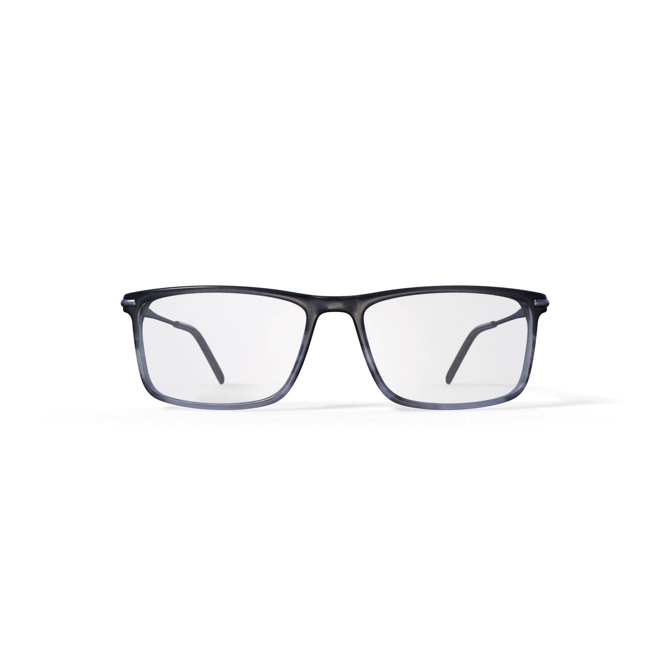 Men's Andrew Rectangular Prescription Eyeglasses with Case, Brown/Grey
