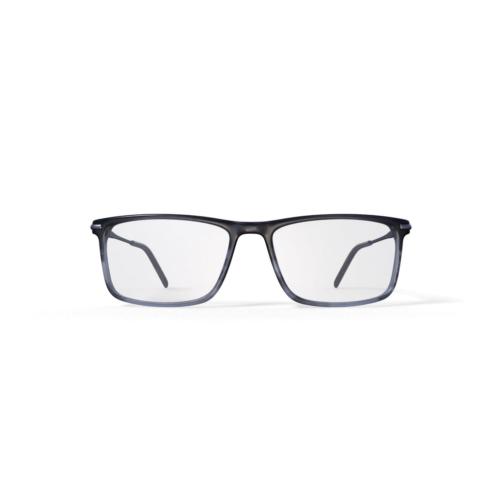 Men's Andrew Rectangular Prescription Eyeglasses with Case, Brown/Grey
