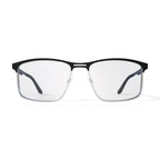 Men's Dwaine Browline Prescription Eyeglasses with Case, Black/Gold