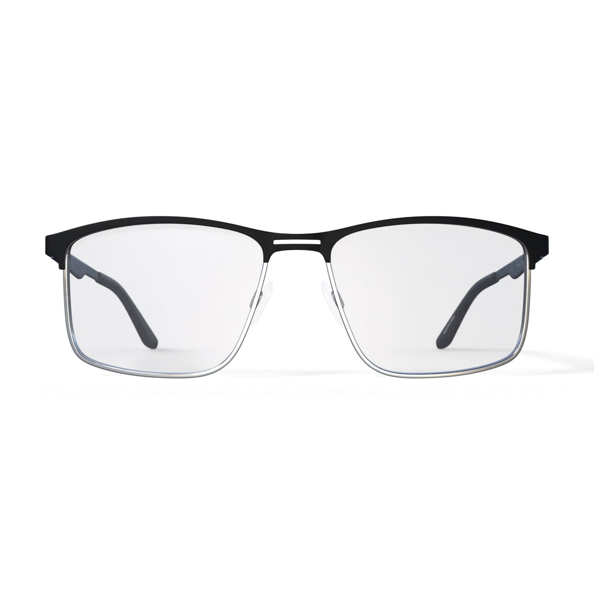 Men's Dwaine Browline Prescription Eyeglasses with Case, Black/Gold