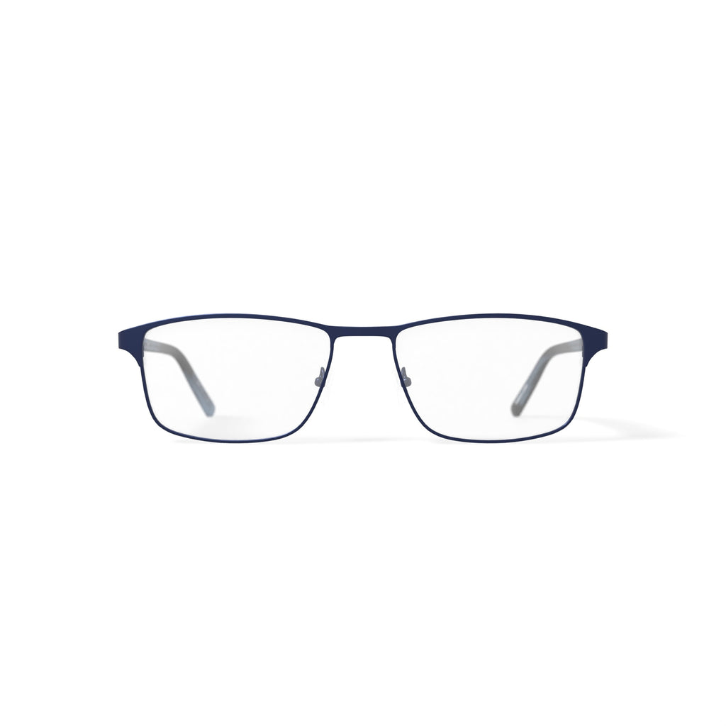 Men's BE156 Oleander Rectangular Prescription Eyeglasses with Case, Navy Blue