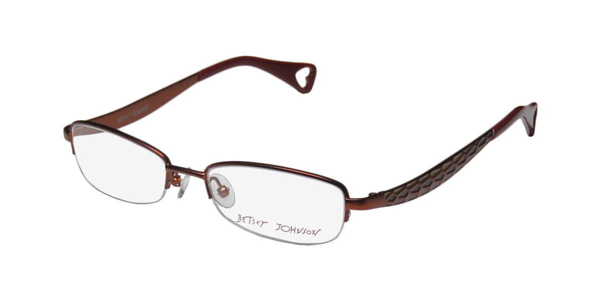 NEW BETSEY JOHNSON BOHO BOA MENS/WOMENS DESIGNER HALF-RIM BRONZE / MULTICOLOR HOT AMERICAN FASHION DESIGNER FRAME DEMO LENSES 50-17-137 EYEGLASSES/GLASSES
