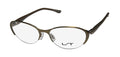 NEW LIGHTEC 7037L WOMENS/LADIES DESIGNER HALF-RIM ANTIQUE GOLD / BROWN FRAME DEMO LENSES 51-16-135 FLEXIBLE HINGES EYEGLASSES/GLASSES