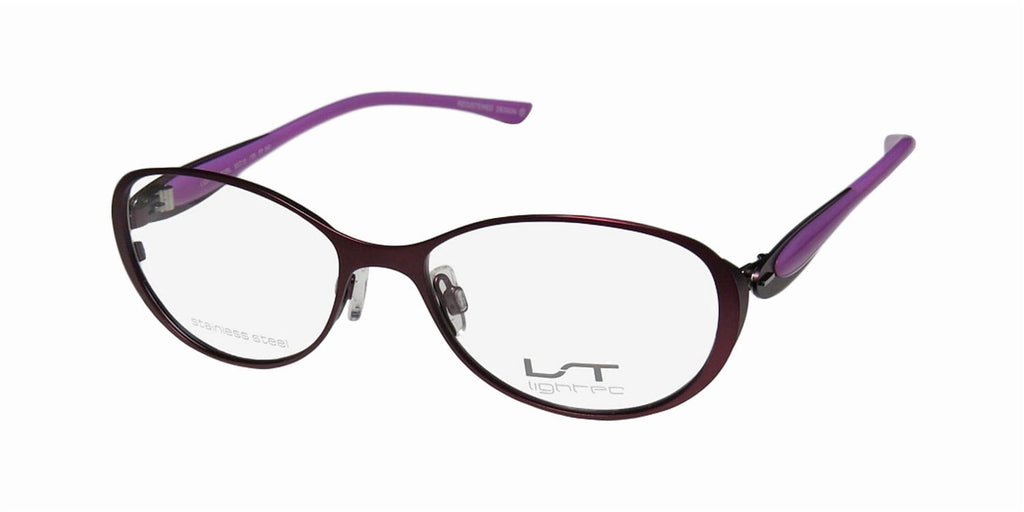NEW LIGHTEC 7039L WOMENS/LADIES DESIGNER FULL-RIM PLUM / PURPLE FRAME DEMO LENSES 50-15-135 FLEXIBLE HINGES EYEGLASSES/EYEWEAR