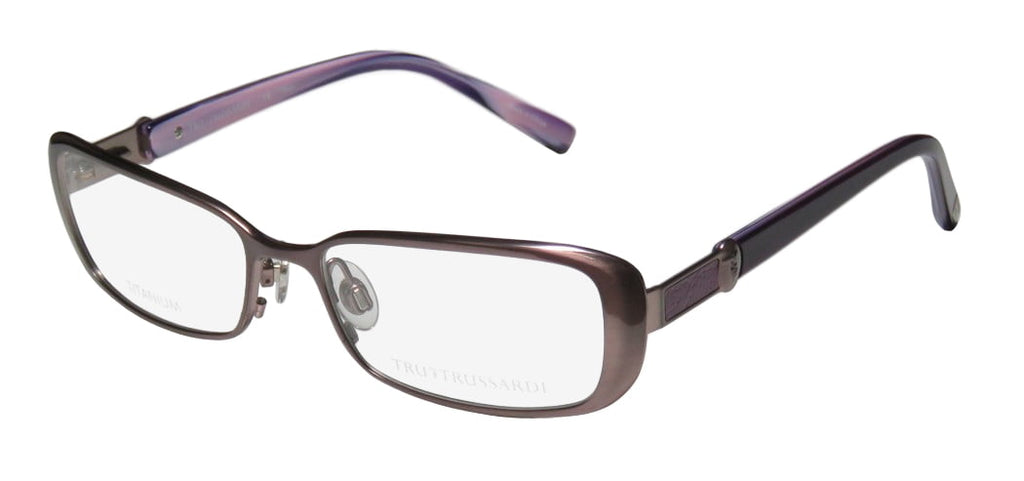 NEW TRUSSARDI 12507 WOMENS/LADIES DESIGNER FULL-RIM TITANIUM MAUVE / VIOLET TITANIUM OPTICAL FRAME DEMO LENSES 53-16-135 FLEXIBLE HINGES EYEGLASSES/EYE GLASSES