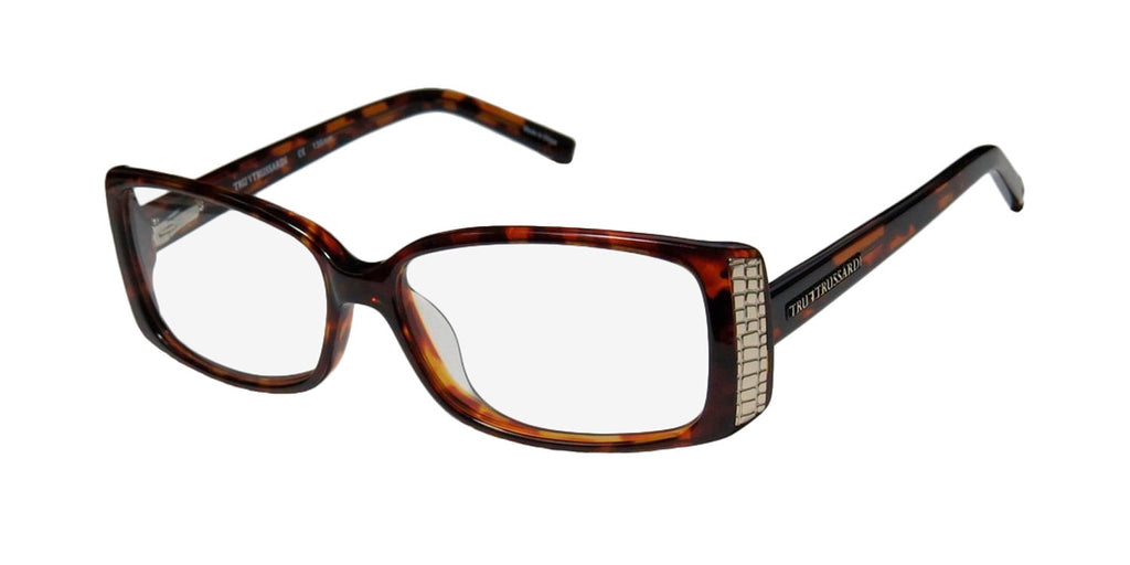 NEW TRUSSARDI 12704 WOMENS/LADIES DESIGNER FULL-RIM HAVANA / GOLD ADULT SIZE CLASSY MUST HAVE FRAME DEMO LENSES 54-14-135 EYEGLASSES/GLASSES