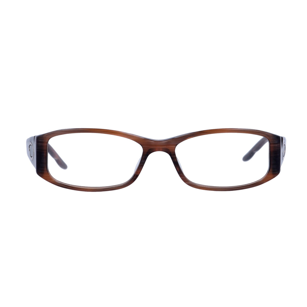 Women's OSL702 Round Prescription Eyeglasses with Case, Brown
