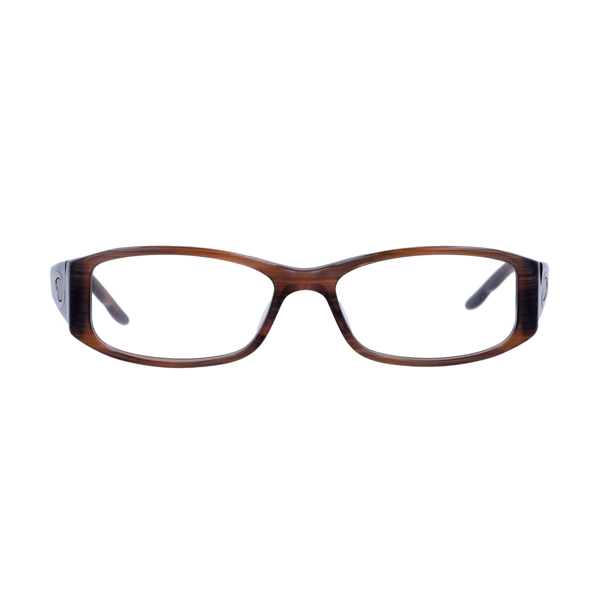 Women's OSL702 Round Prescription Eyeglasses with Case, Brown