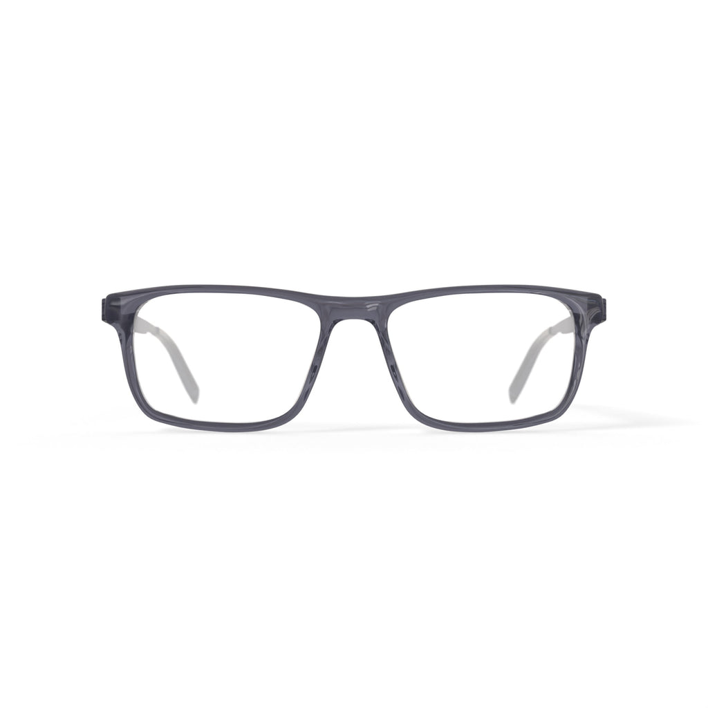 Men's HV720 Rectangular Prescription Eyeglasses with Case, Grey Crystal