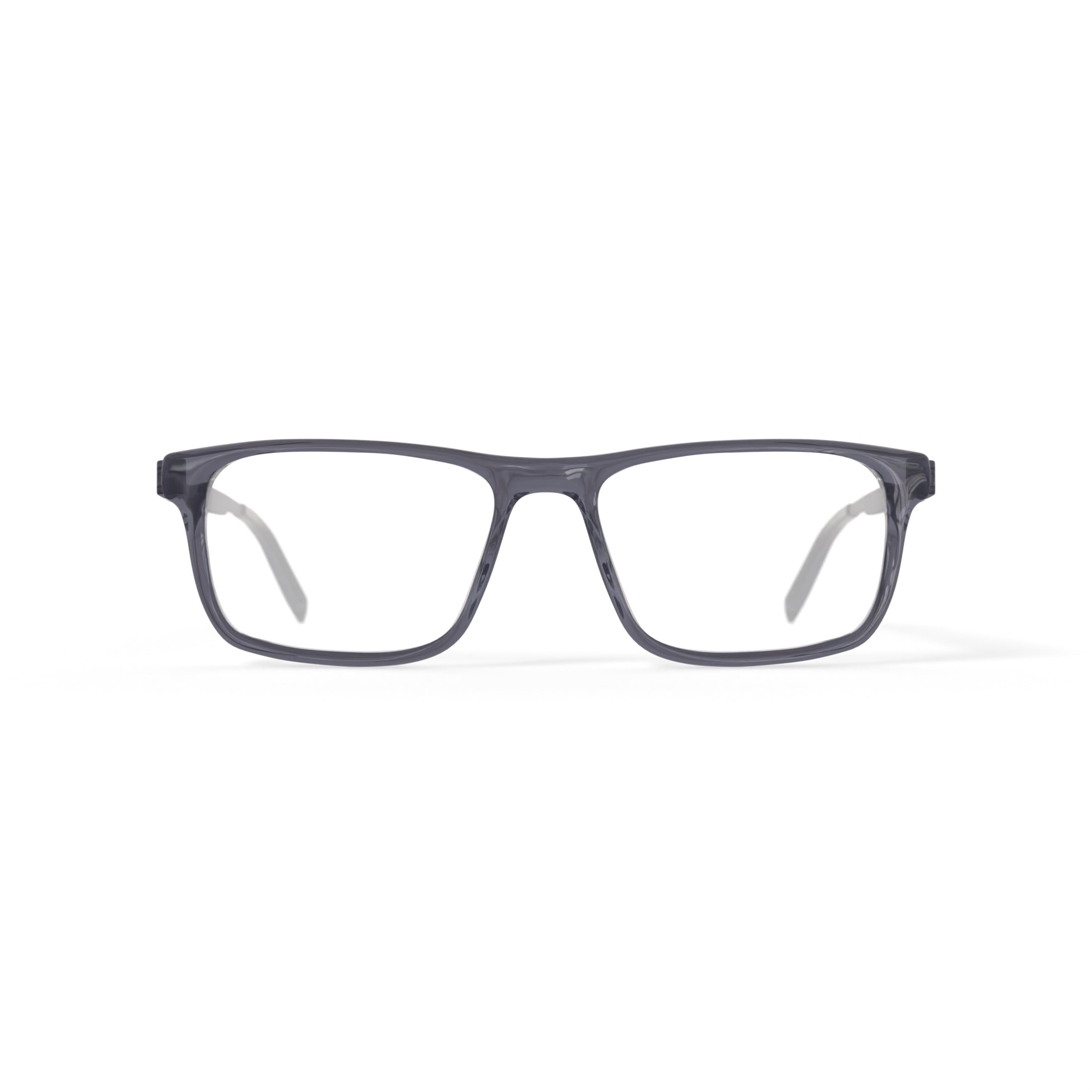 Men's HV720 Rectangular Prescription Eyeglasses with Case, Grey Crystal