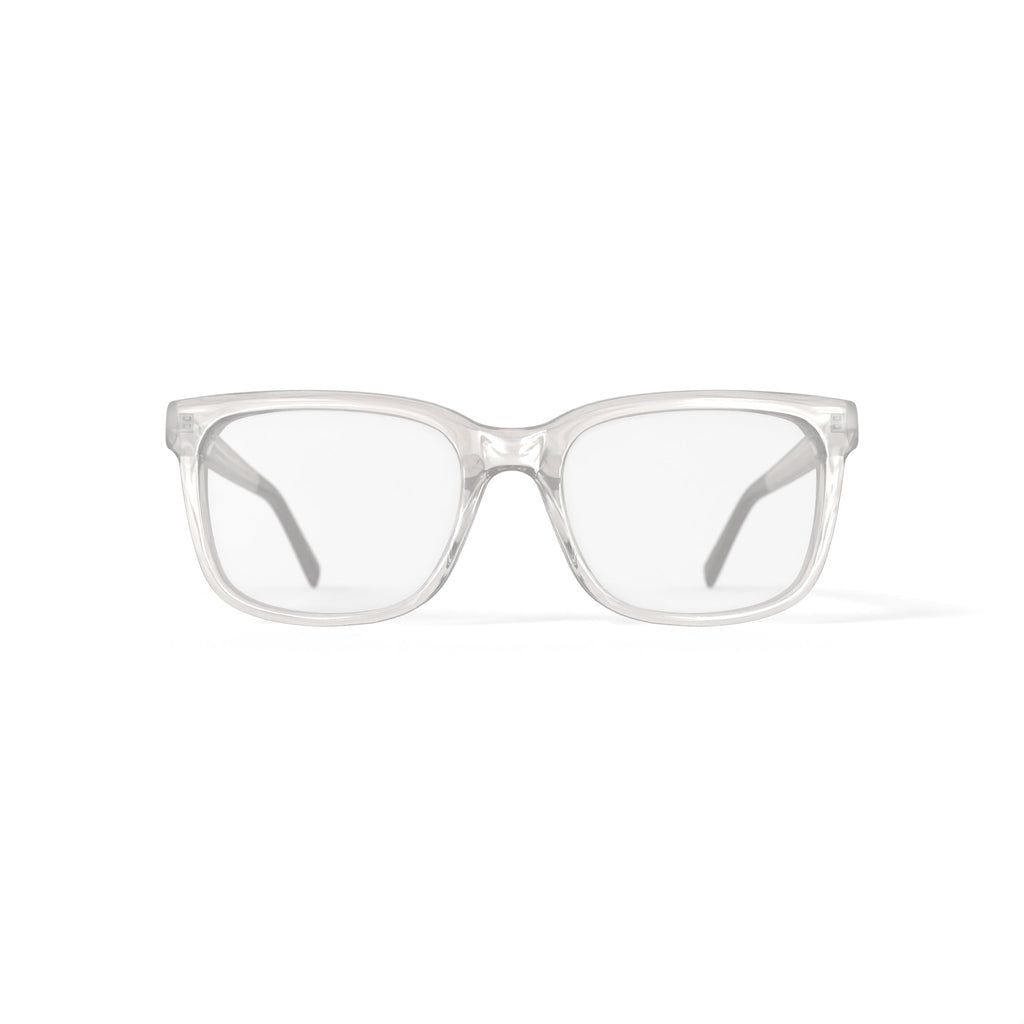 Mens HV725 Square Prescription Eyeglasses with Case, Crystal