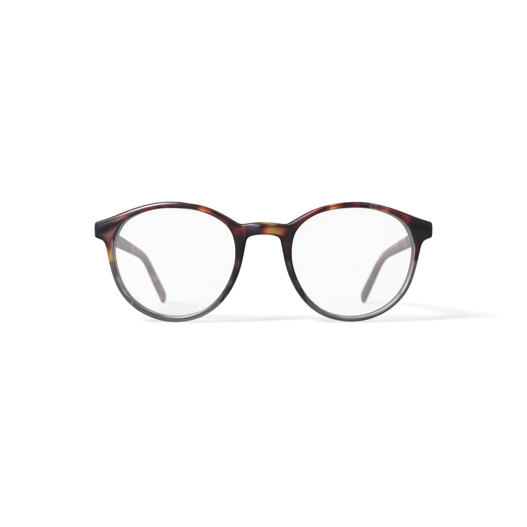 Men's HV724 Round Prescription Eyeglasses with Case, Green Tortoise