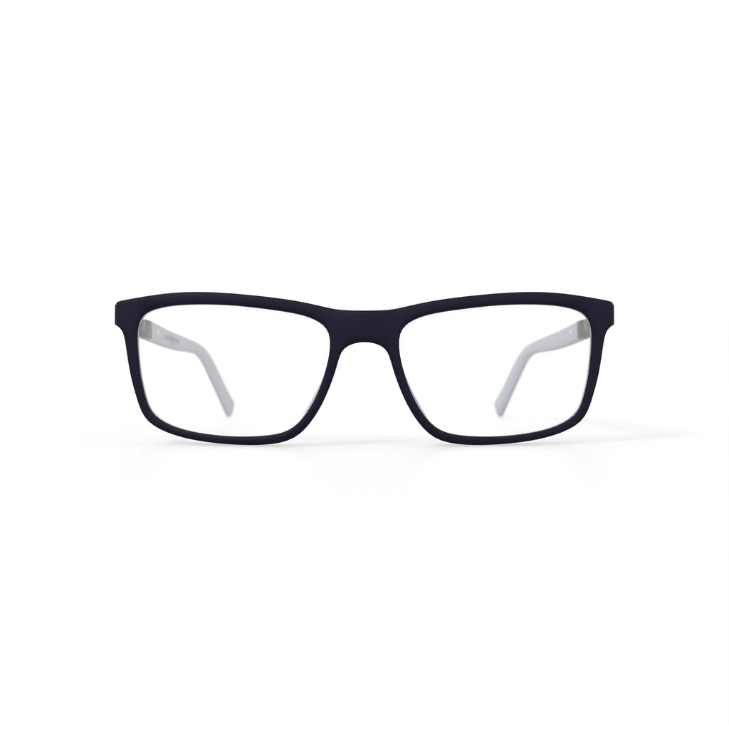 Mens HV704F Rectangular Prescription Eyeglasses with Case, Navy