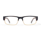 Men's RJ1038 Rectangular Prescription Eyeglasses with Case, Black/Gold
