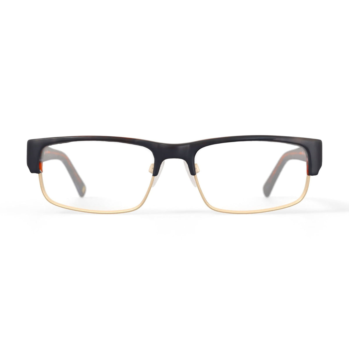 Men's RJ1038 Rectangular Prescription Eyeglasses with Case, Black/Gold
