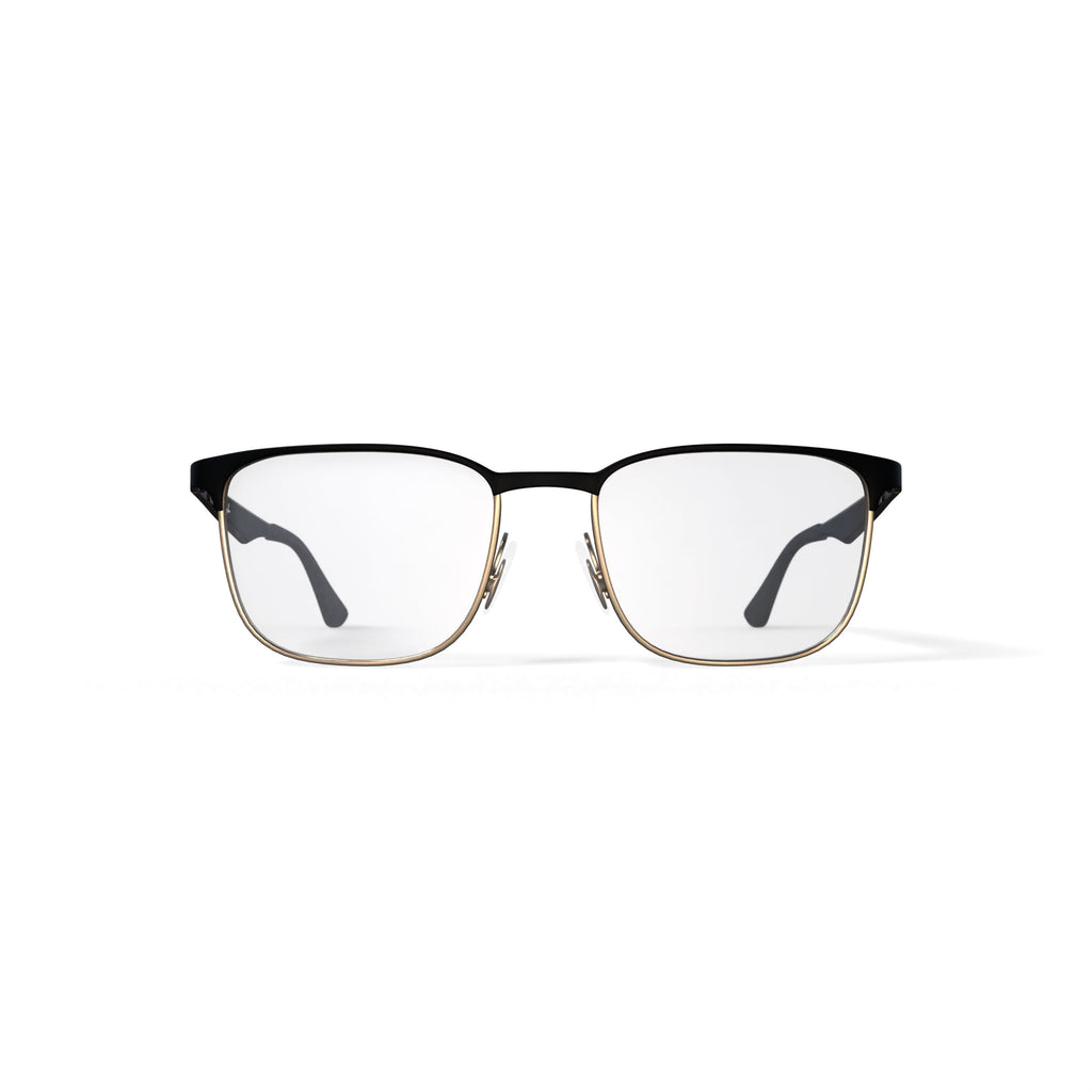  Unisex Size 54 Square Prescription Eyeglasses with Case, Black on Arista/Demo Lens