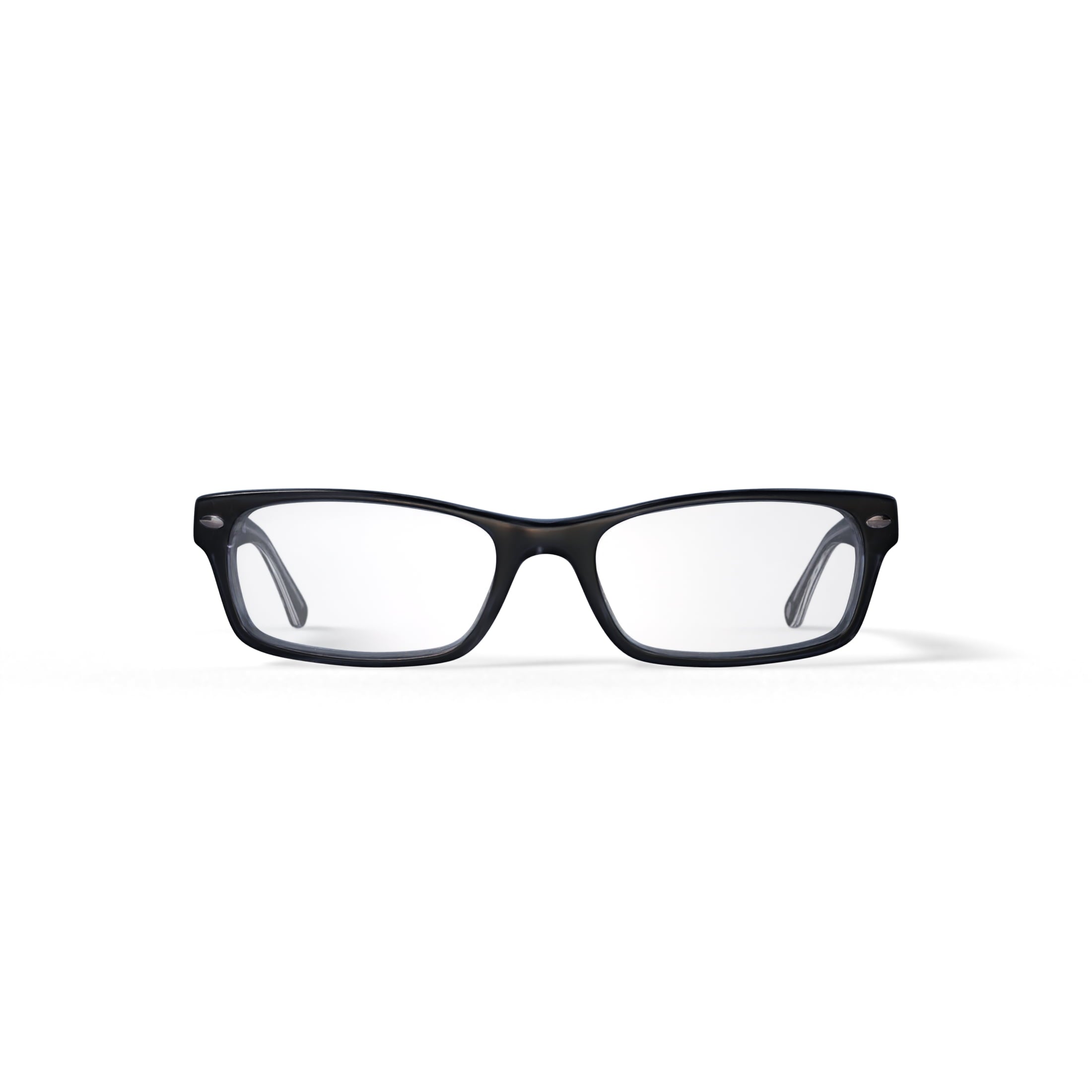  Women's Size 52 Square RB5206 Optics Prescription Eyeglasses with Case, Black On Transparent