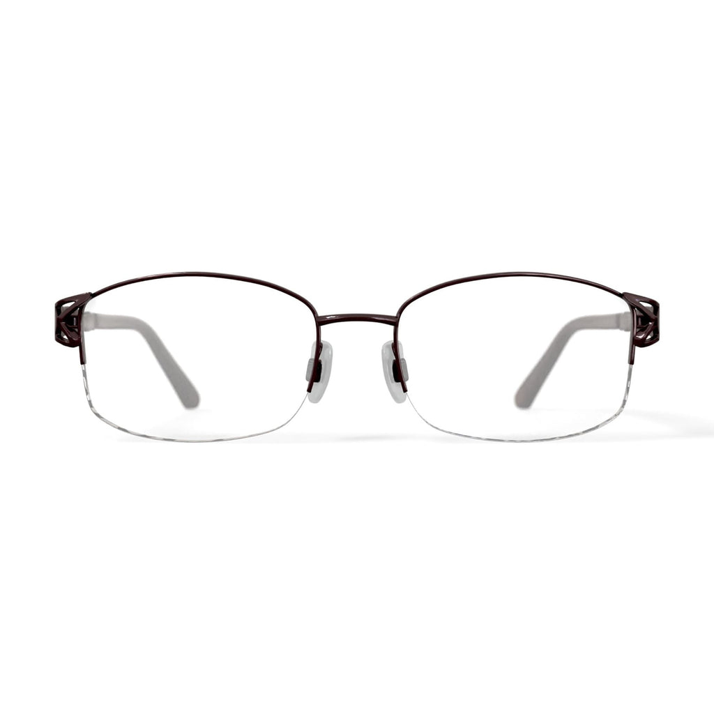 Women's BR60 Square Prescription Eyeglasses with Case, Beige