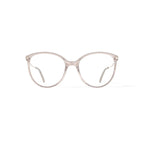 Womens H05Z Round Prescription Eyeglasses with Case, Champagne