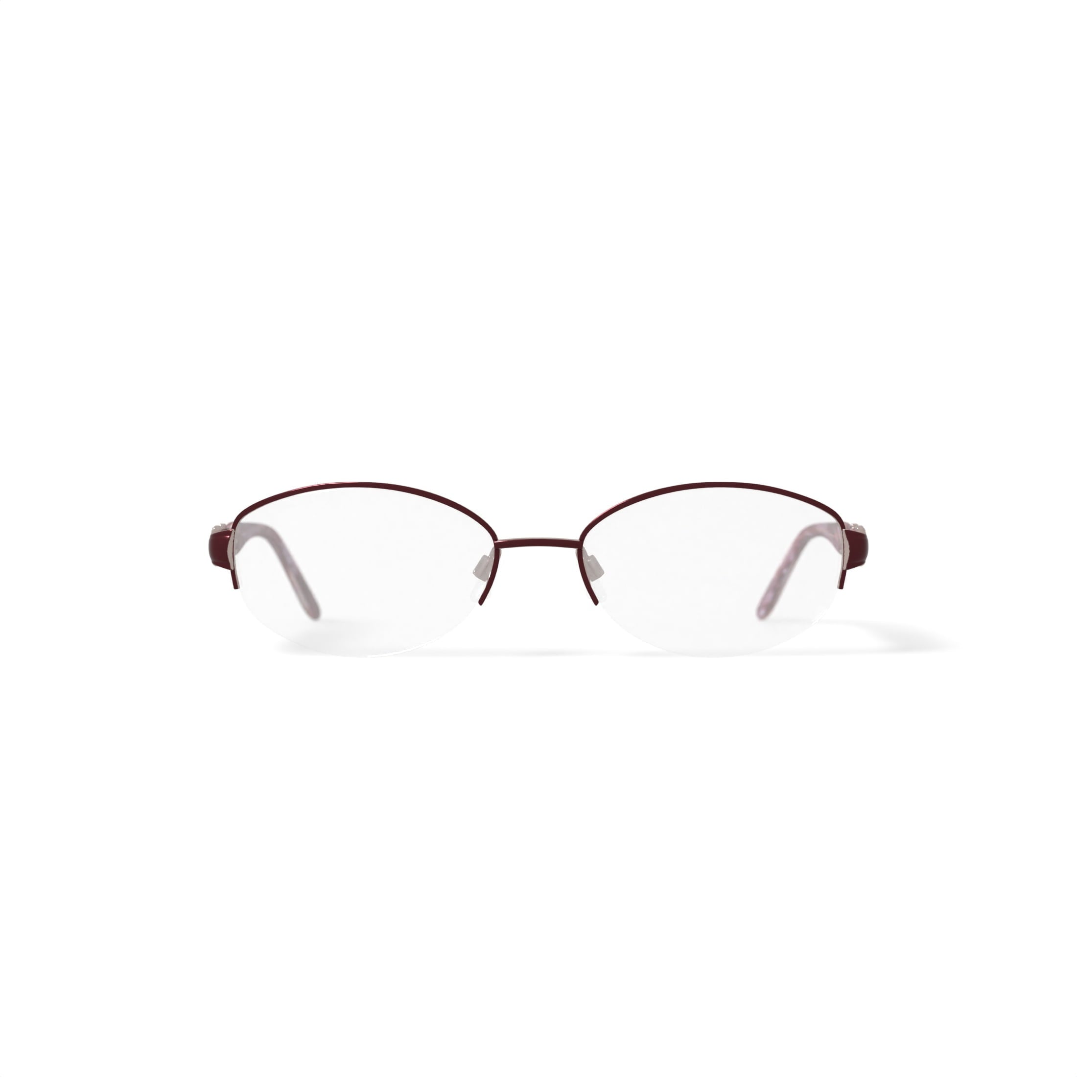 Women's BR68 Oval Prescription Eyeglasses with Case, Burgundy
