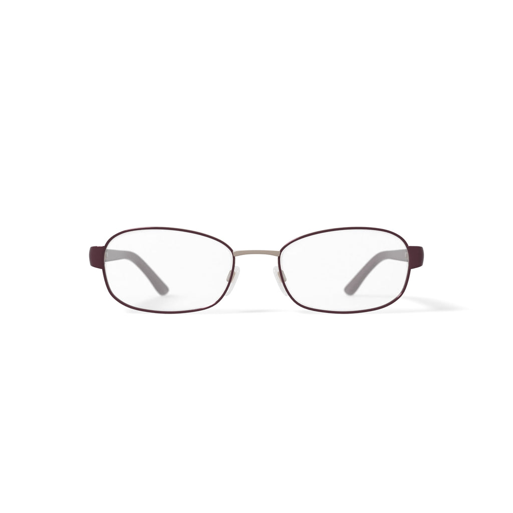 Women's M251 Rectangular Prescription Eyeglasses with Case, Burgundy