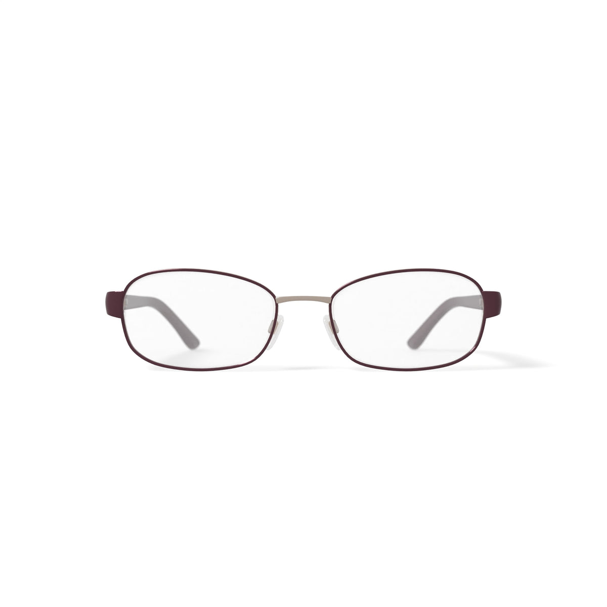 Women's M251 Rectangular Prescription Eyeglasses with Case, Burgundy