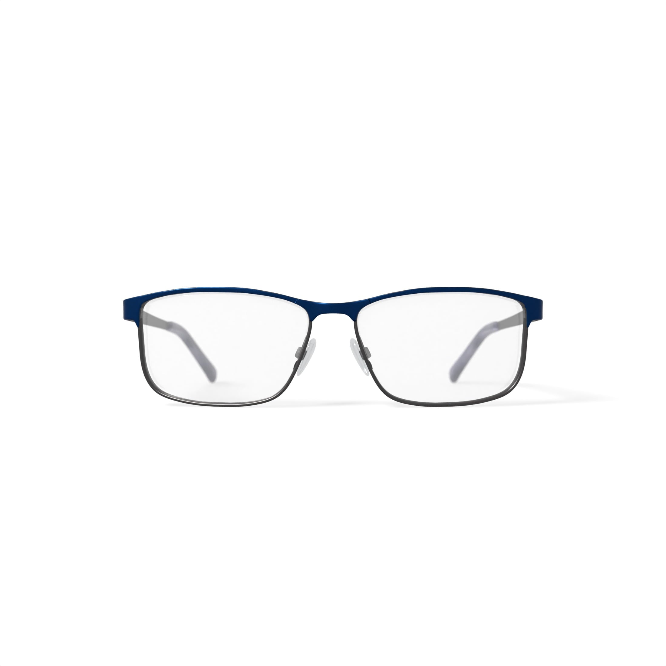 TiFlex Men's T1708 Rectangular Rectangular Prescription Eyeglasses with Case, Navy/Gunmetal