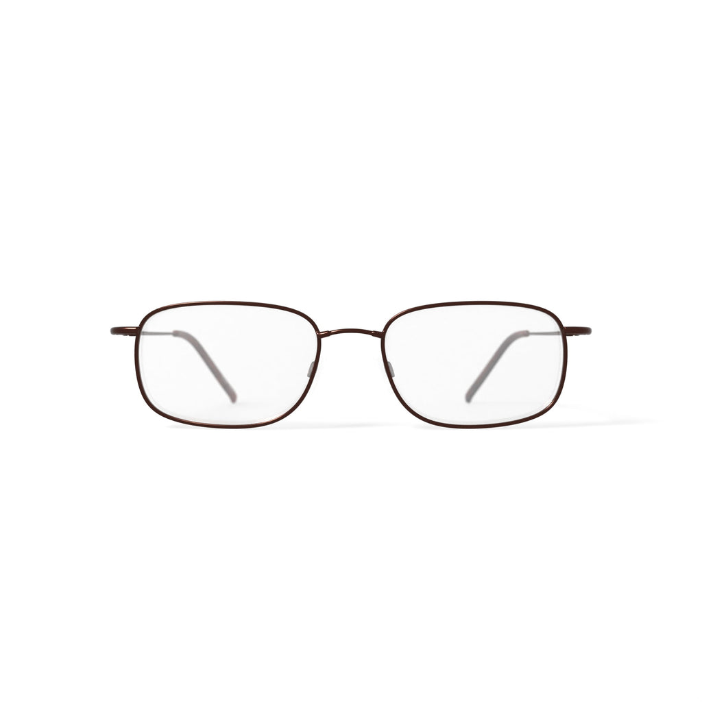 Mens T1510 Square Prescription Eyeglasses with Case, Bronze-Tone