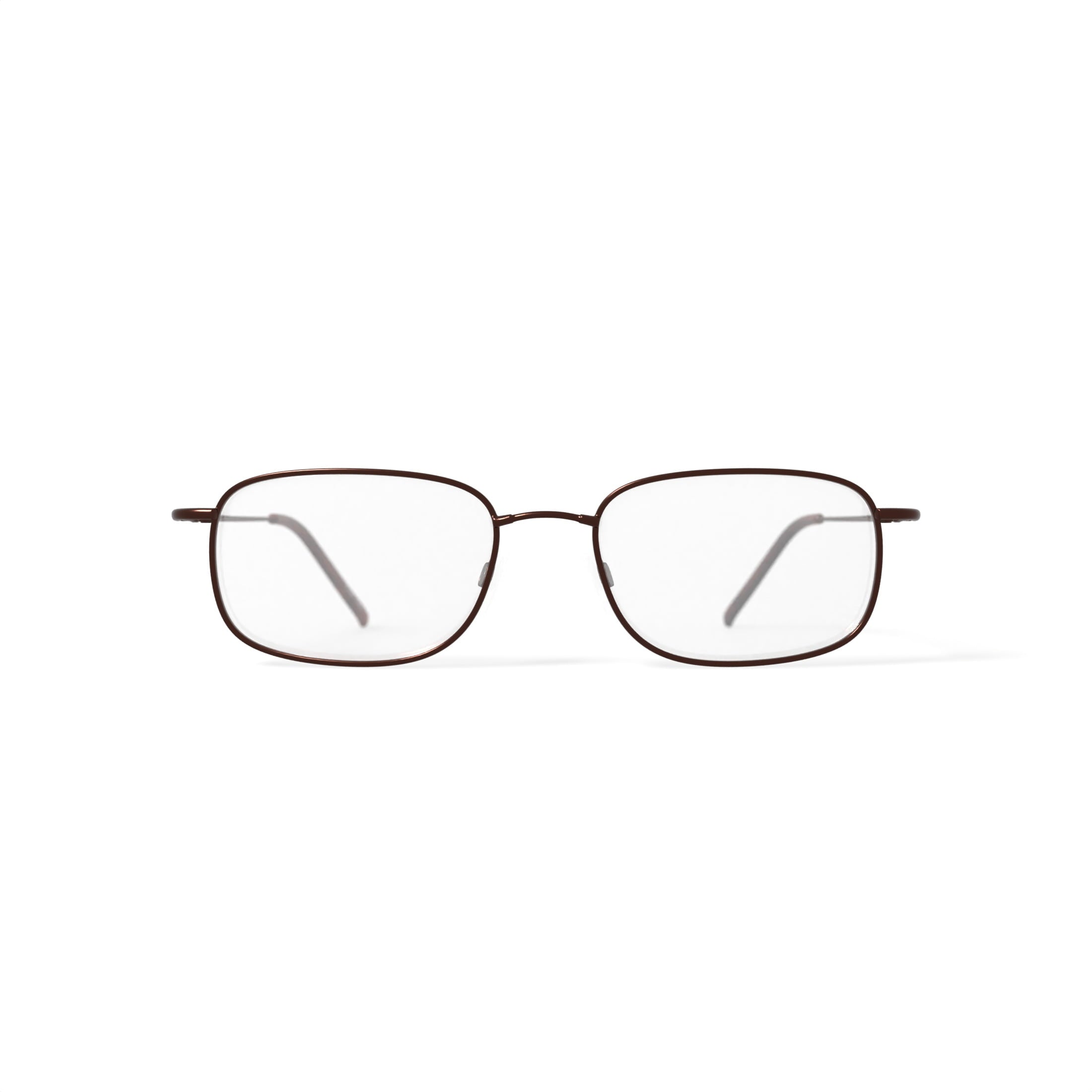 Mens T1510 Square Prescription Eyeglasses with Case, Bronze-Tone
