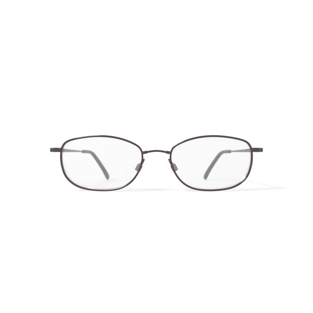 Mens T1500 Oval Oval Prescription Eyeglasses with Case, Dark Pewter