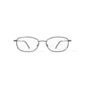 Mens T1500 Oval Oval Prescription Eyeglasses with Case, Dark Pewter