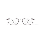 Mens T1500 Oval Oval Prescription Eyeglasses with Case, Dark Pewter