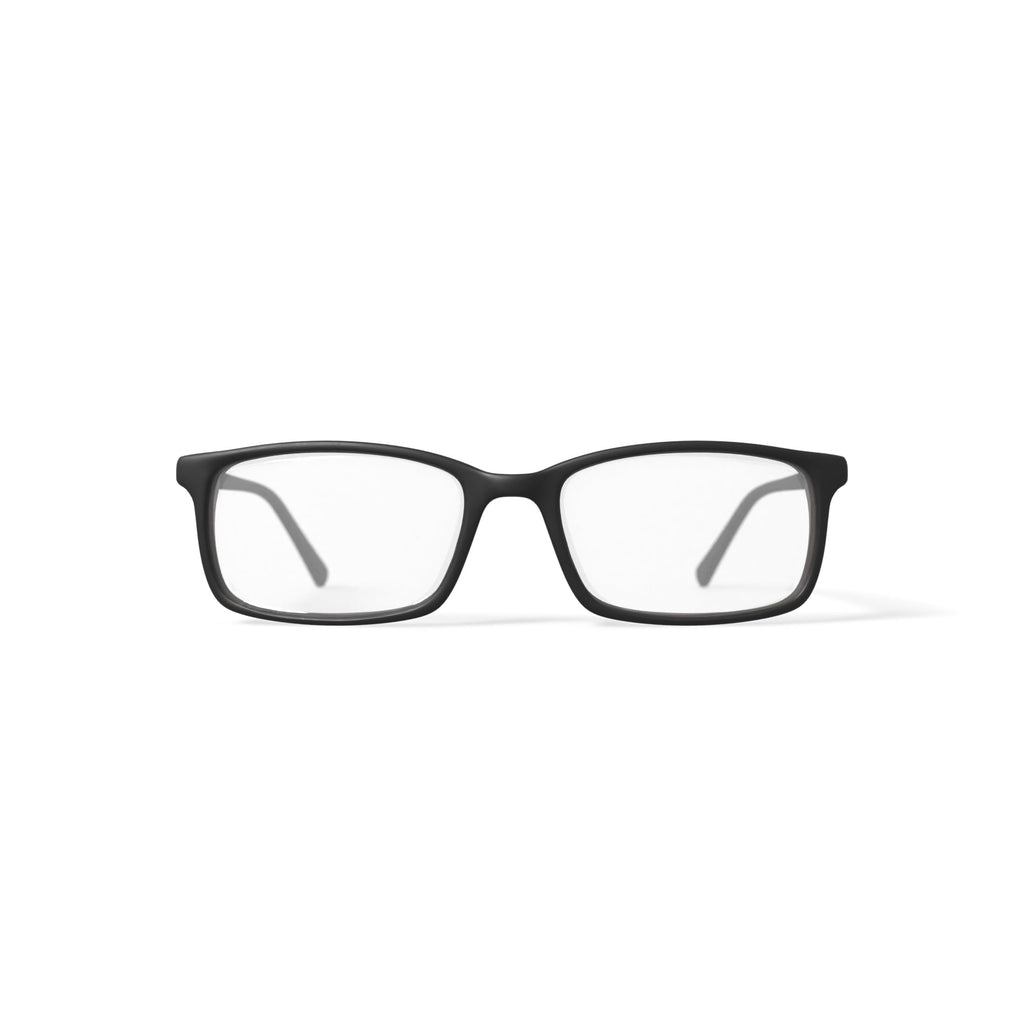 Men's DNA4002 Rectangular Prescription Eyeglasses with Case, Black