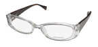 NEW VERA WANG V160 WOMENS/LADIES DESIGNER FULL-RIM CRYSTAL / BROWN GORGEOUS PLASTIC ARMS IN STYLE FRAME DEMO LENSES 50-17-130 EYEGLASSES/EYE GLASSES