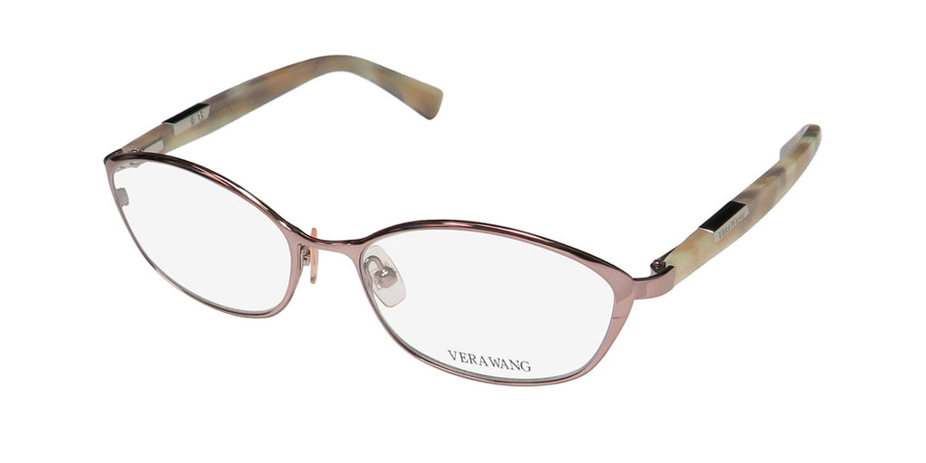 NEW VERA WANG V358 WOMENS/LADIES CAT EYE FULL-RIM ROSE GOLD FRAME DEMO LENSES 50-15-130 SPRING HINGES EYEGLASSES/EYE GLASSES