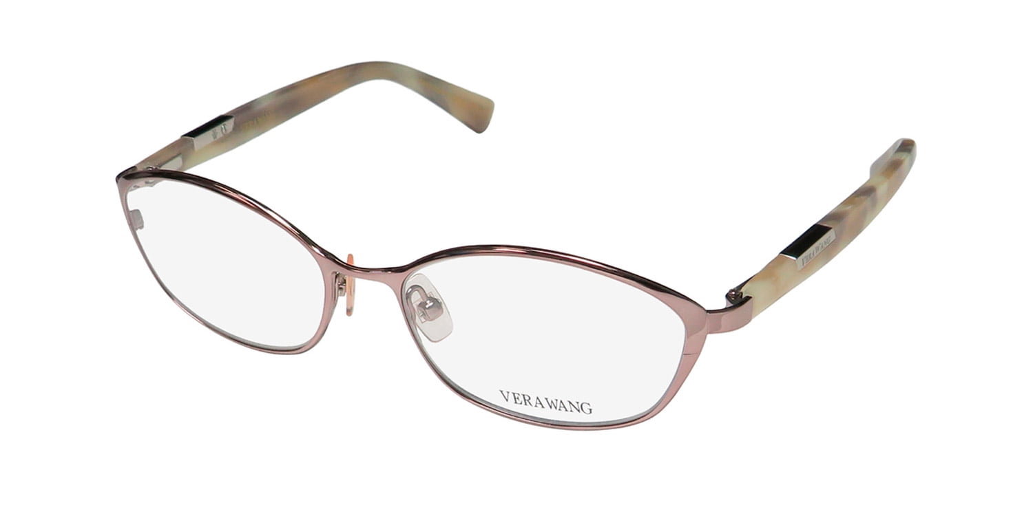 NEW VERA WANG V358 WOMENS/LADIES CAT EYE FULL-RIM ROSE GOLD FRAME DEMO LENSES 50-15-130 SPRING HINGES EYEGLASSES/EYE GLASSES