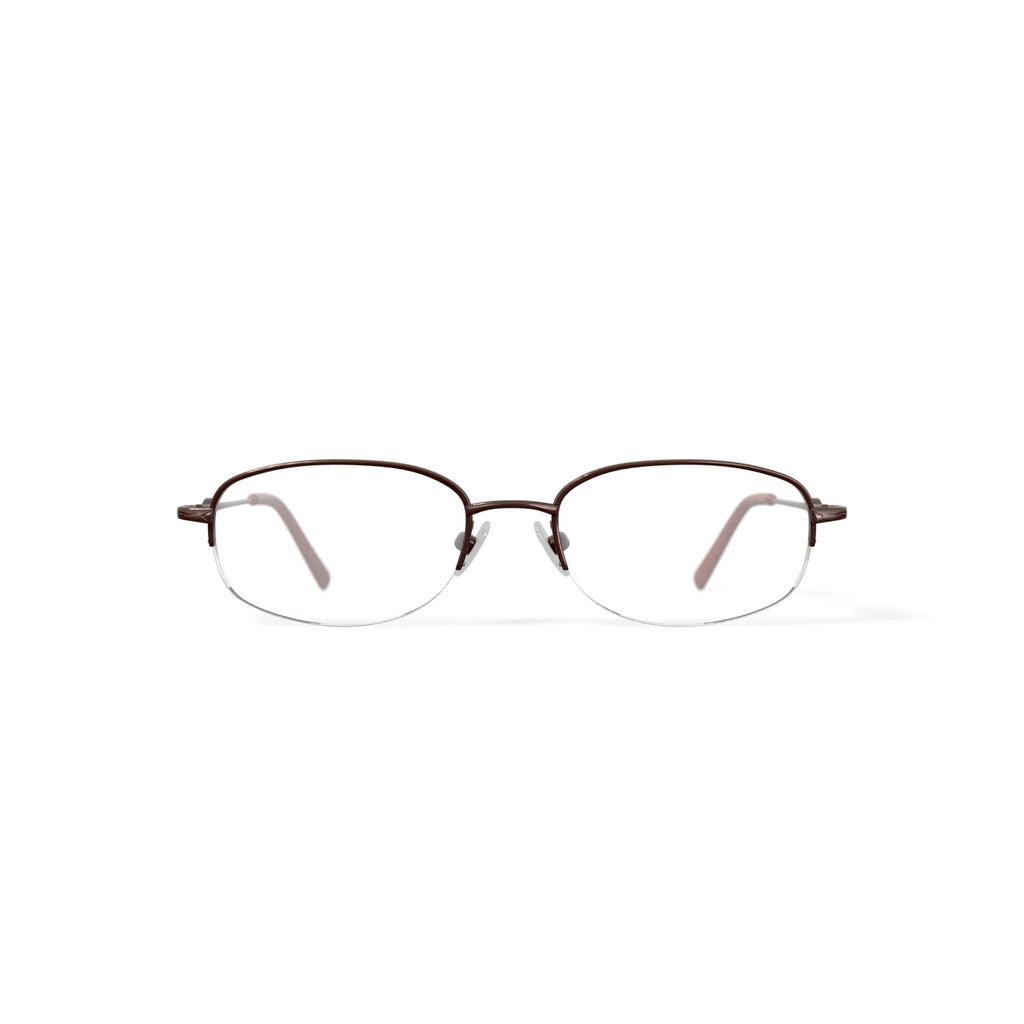Visage Women's E211 Oval Prescription Eyeglasses with Case, Brown