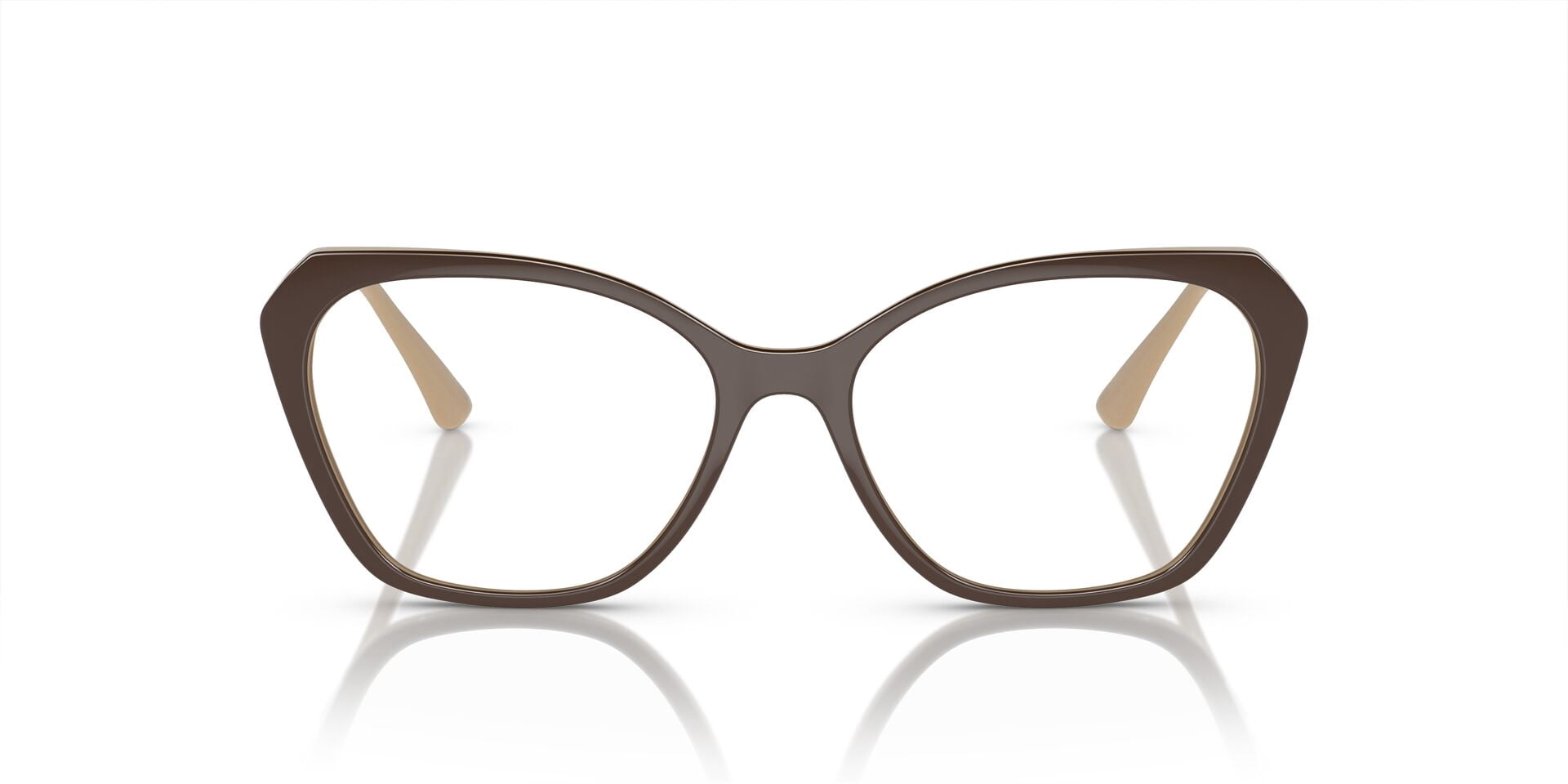 Vogue Women's VO5522 54mm Propionate Eyeglasses, Brown/Nude, with Case & Cleaning Cloth