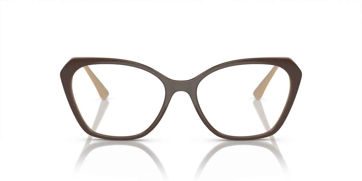 Vogue Women's VO5522 54mm Propionate Eyeglasses, Brown/Nude, with Case & Cleaning Cloth