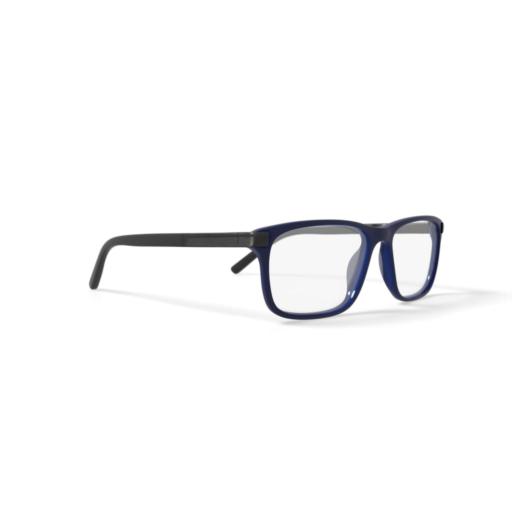 Men's M0501 Square Prescription Eyeglasses with Case, Navy Blue