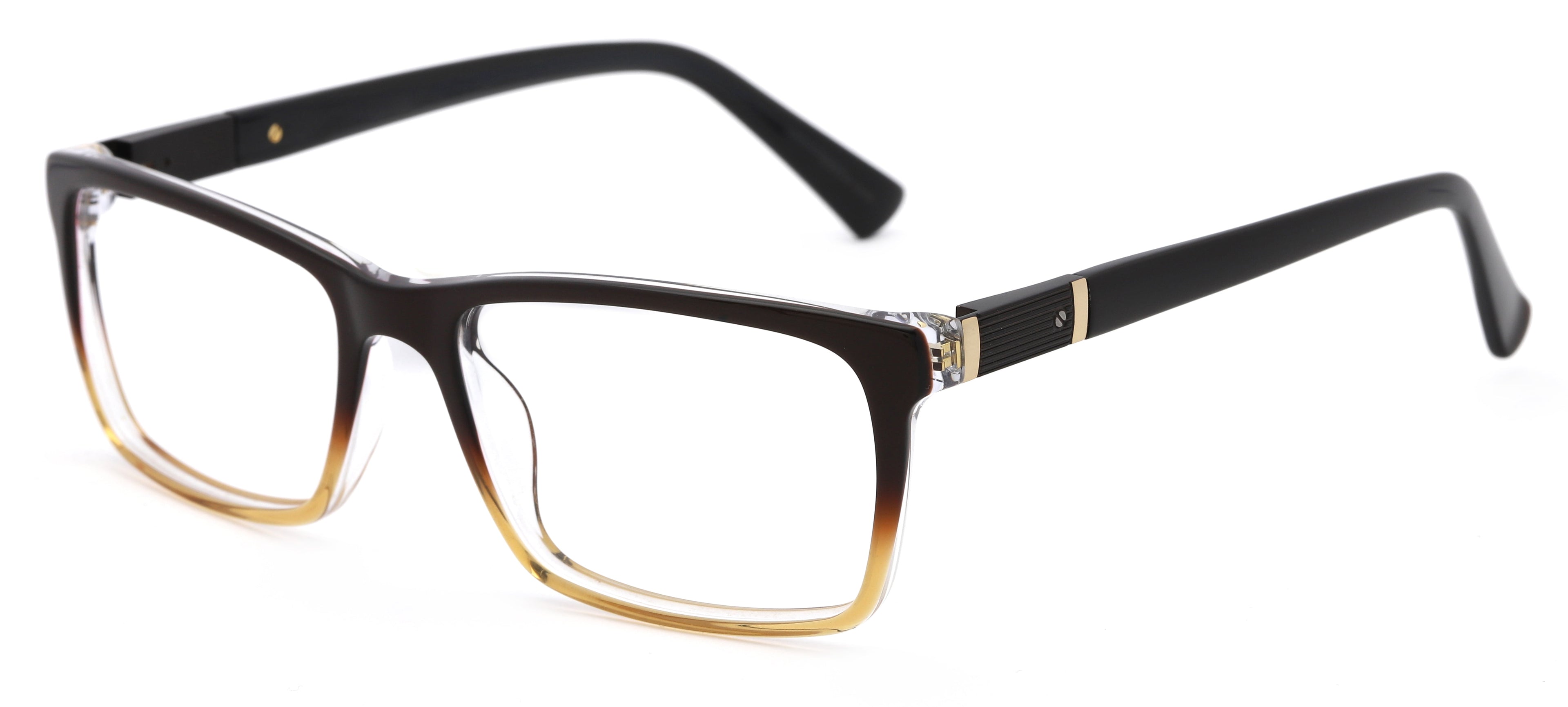 Men's SCA86AS Rectangular Prescription Eyeglasses with Case, Brown