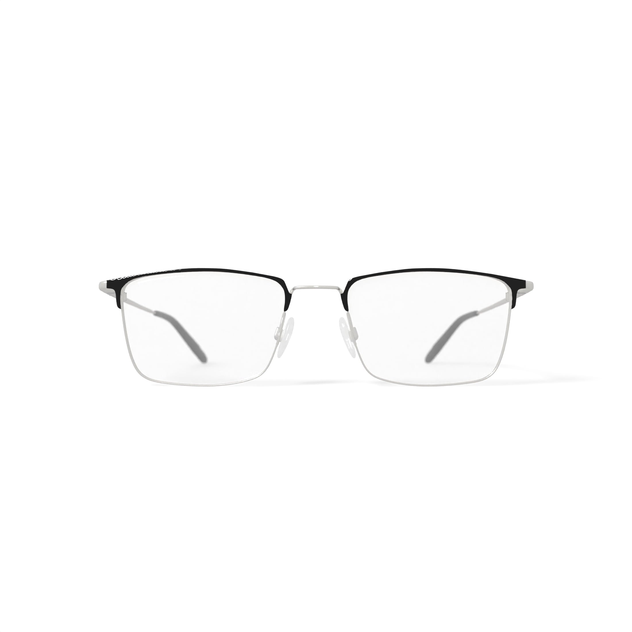 Men's MK10405 Square Prescription Eyeglasses with Case, Silver