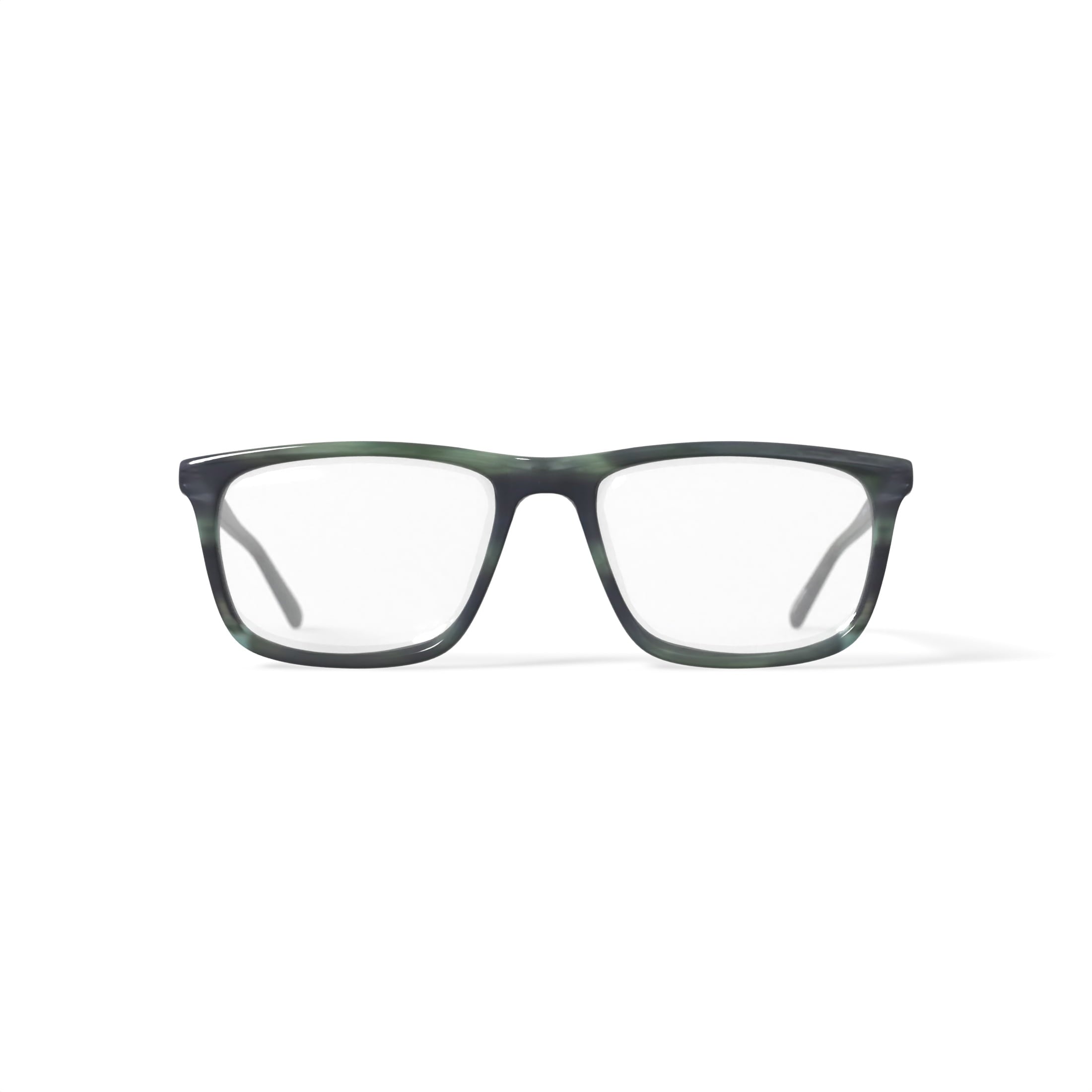Men's MC005 Nate Square Prescription Eyeglasses with Case, Green Tortoise