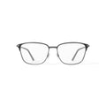 Men's MOP44 Square Prescription Eyeglasses with Case, Black/Silver